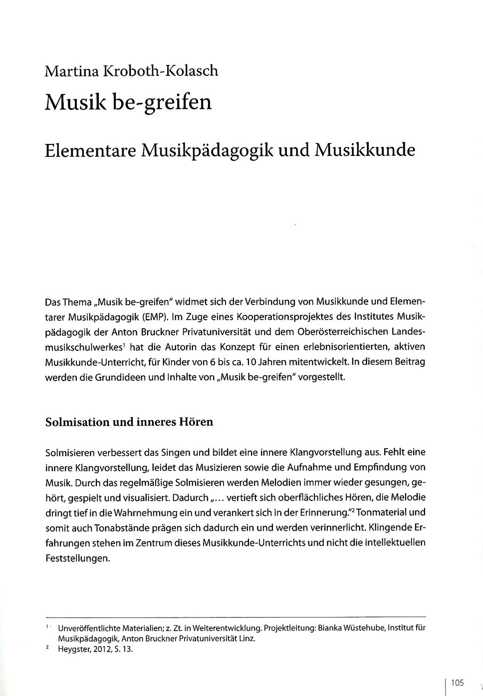 Screenshot Artikel Musik be-greifen
